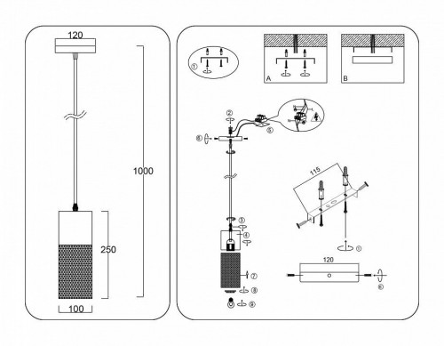 Светильник подвесной Ambrella light TRADITIONAL TR8500