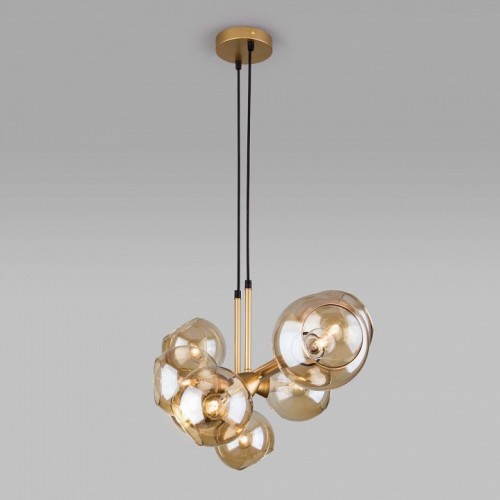 Подвесная люстра Eurosvet Roger 70113/8 янтарный