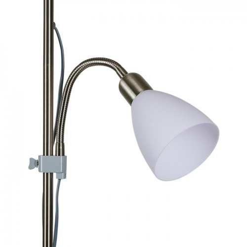 Торшер  UML-T520 E27+E14 SILVER/WHITE