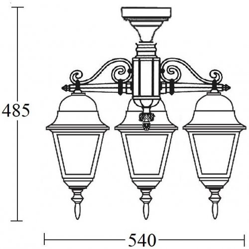 Потолочный светильник уличный Oasis Light QUADRO M 79970MA/3 Bl