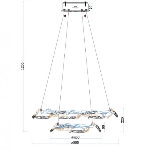 Подвесная люстра Olivia LE3037/800-2K GD