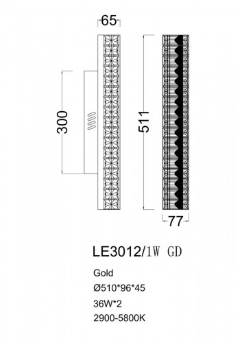 Бра Delaina LE3012/1W GD