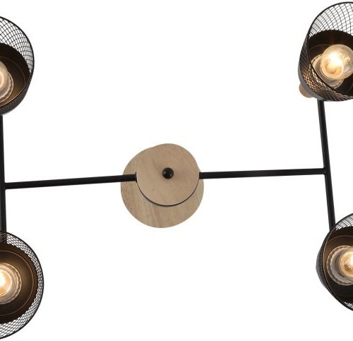 Потолочная люстра 01492-0.3-04 BK+WOOD Потолочная люстра 01492-0.3-04 BK+WOOD