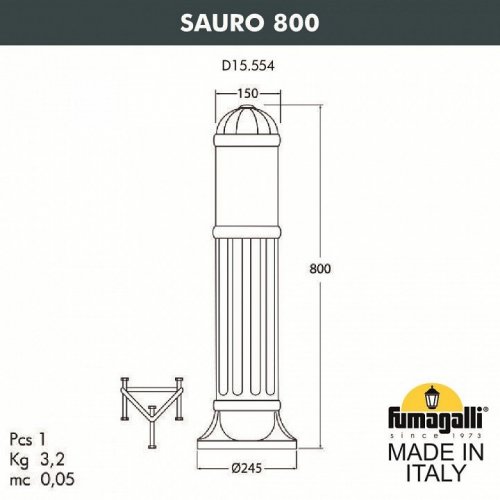 Наземный светильник Fumagalli Sauro D15.554.000.AXF1R.FC1