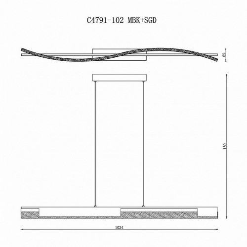 Подвесной светильник iLedex Scorpio C4791-102 MBK+SGD