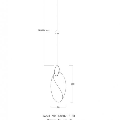 Подвесной светильник Lance LE3016/1S BR