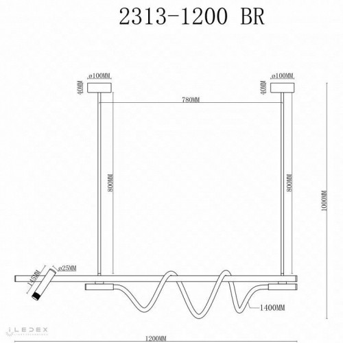 Подвесной светильник iLedex Cross 2313-1200 BR Подвесной светильник iLedex Cross 2313-1200 BR