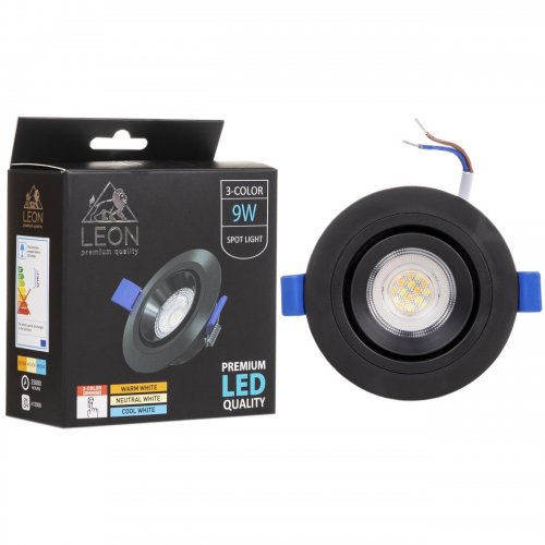 Точечный светильник LEON LE-SPR-BL-9W 3000K & 4000К & 6500K Точечный светильник LEON LE-SPR-BL-9W 3000K & 4000К & 6500K