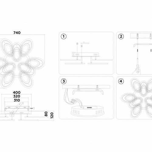 Потолочная люстра Ambrella light Acrylica Original FA8938