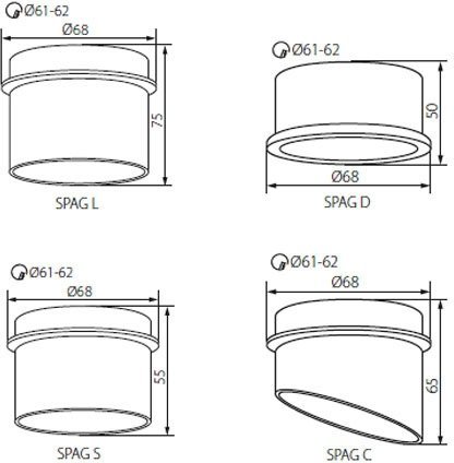 Точечные светильники Kanlux SPAG L B/G 27320 Точечные светильники Kanlux SPAG L B/G 27320