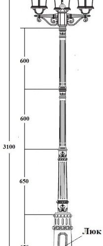 Наземный фонарь Oasis Light ROMA L 95210LB E7 Bl Наземный фонарь Oasis Light ROMA L 95210LB E7 Bl