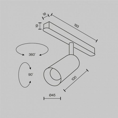Трековый светильник Focus LED TR032-4-5W3K-M-DS-BW
