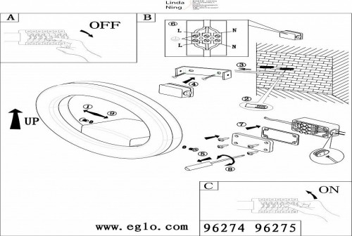 Уличный настенный светодиодный светильник Eglo Emollio 96274