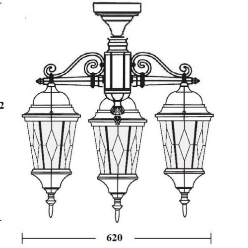 Потолочный светильник уличный Oasis Light ASTORIA 2M 91470MA/3 cover Gw ромб