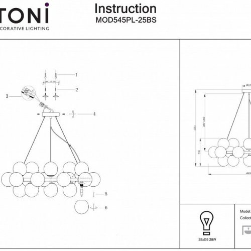 Подвесной светильник Maytoni Dallas MOD545PL-25BS