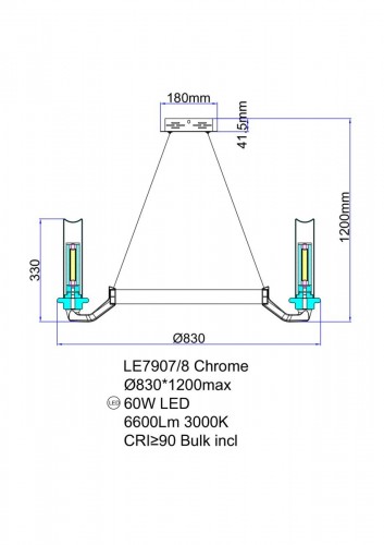Подвесная люстра Alana LE7907/8 Chrome