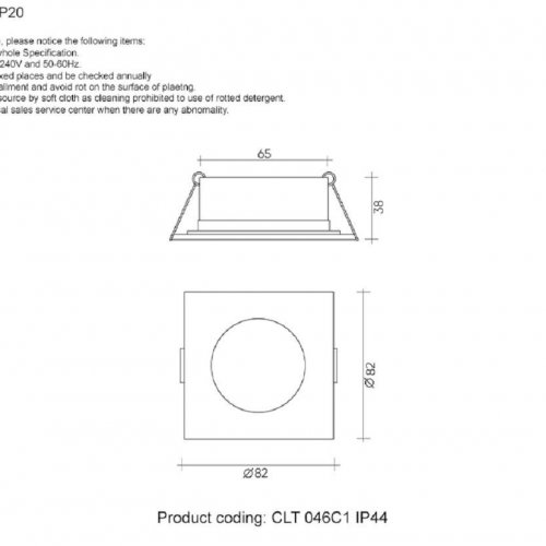 Встраиваемый светильник Crystal Lux CLT 046C1 BL IP44