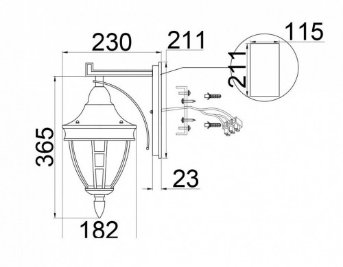 Уличный настенный светильник Maytoni Novara O027WL-01B