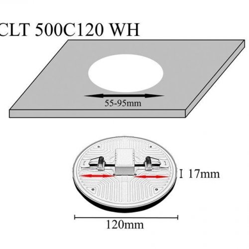 Встраиваемый светодиодный светильник Crystal Lux CLT 500C120 WH 3000K