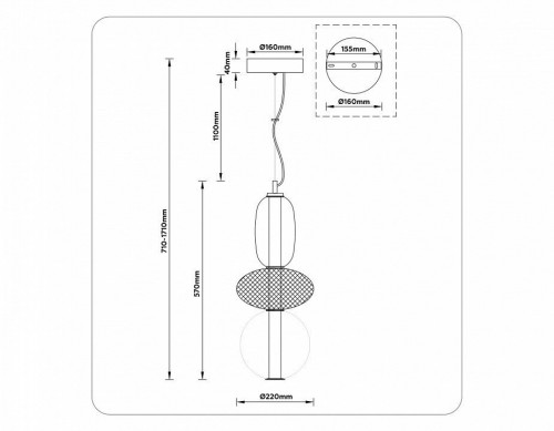 Подвесной светильник Ambrella light High Light LH11008