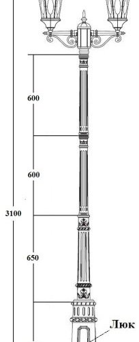 Наземный фонарь Oasis_Light ASTORIA 2M 91410MA/E7 Bl овал