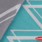 Бирюзовое постельное белье из поплина «NAZENDE» с зигзагами, полутороспальное