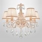 Подвесная люстра Eurosvet 10054/5 белый с золотом/прозрачный хрусталь Strotskis
