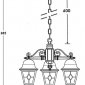 Уличный светильник подвесной Oasis Light QUADRO M lead GLASS 79970MlgW/3 Bl