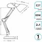Настольная лампа офисная Gauss GT003 GT0035