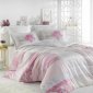 Розовое постельное белье «ELSA» из сатина, евро