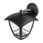 Садово-парковый светильник ЭРА «Дели 2» НБУ 07-40-002 черный 4-гранный настенный IP44 Е27 max 60Вт Б0051186